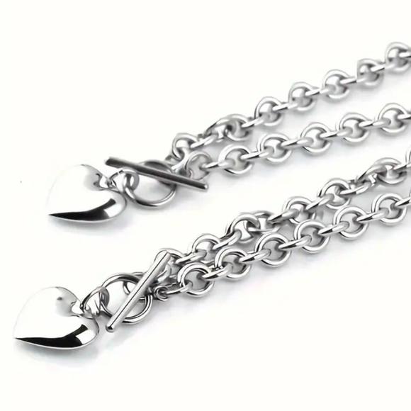 NWOT Silver Necklace & Matching Bracelet - Picture 2 of 4